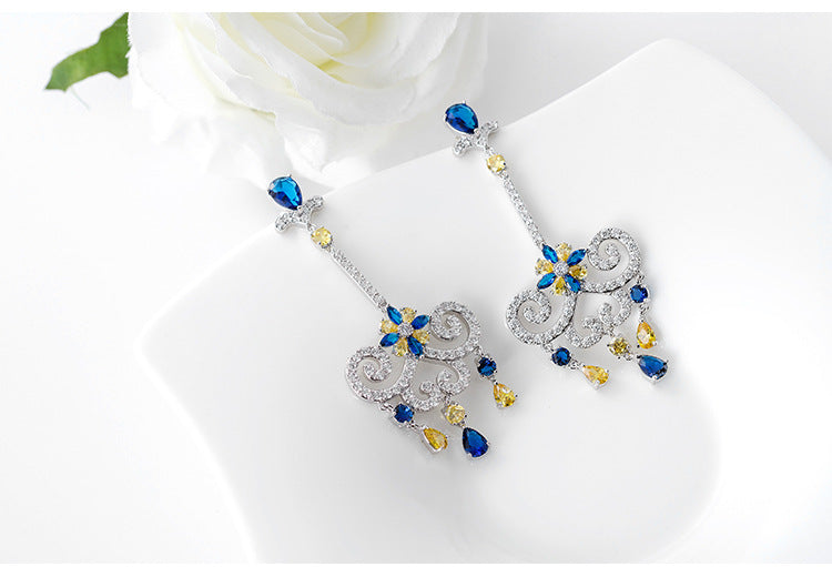 Lighting Shaped Cubic Zirconia Earrings E6940