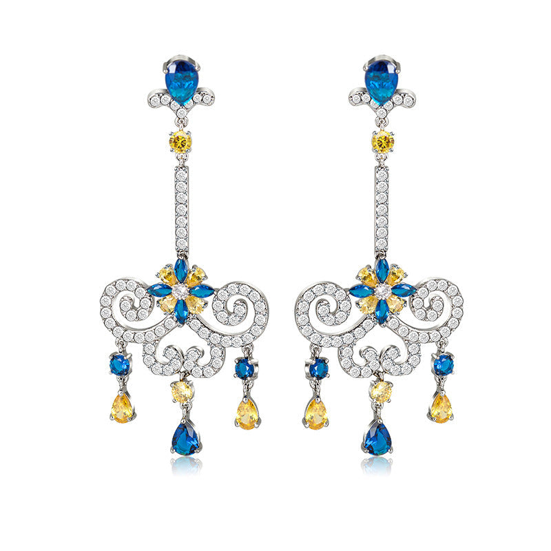 Lighting Shaped Cubic Zirconia Earrings E6940