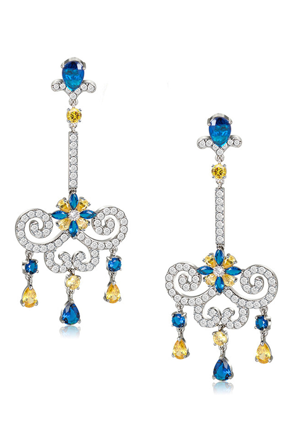 Lighting Shaped Cubic Zirconia Earrings E6940