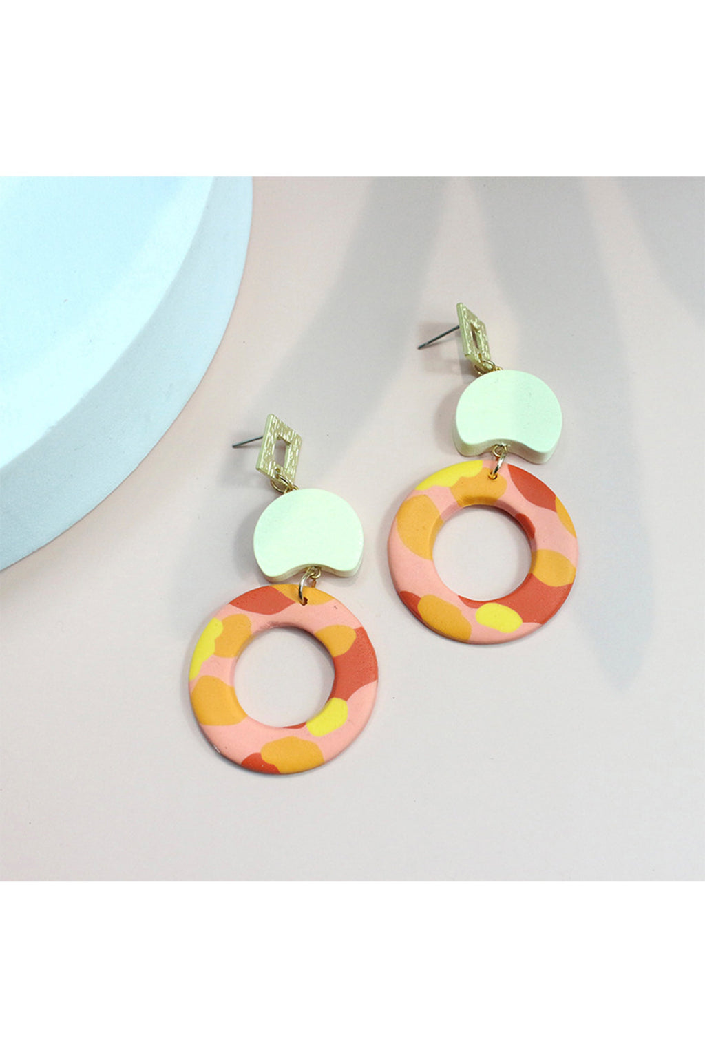 Circle Chain Polymer Clay Earrings E6966