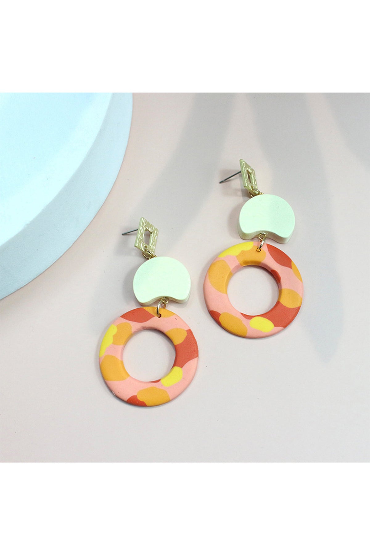 Circle Chain Polymer Clay Earrings E6966