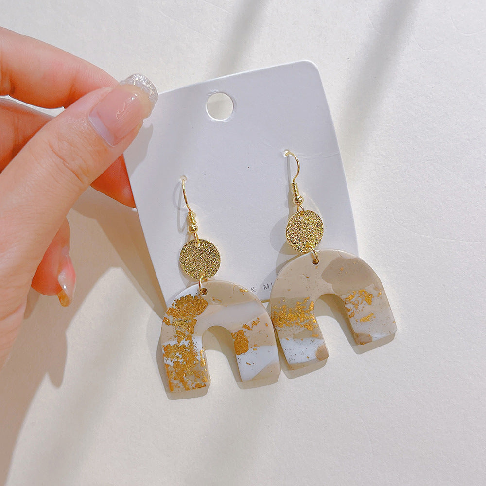 Geometry U Shaped Polymer Clay Earrings E6967