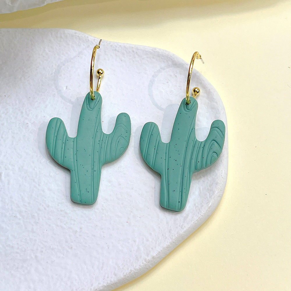 Cactus Polymer Clay Earrings E6972