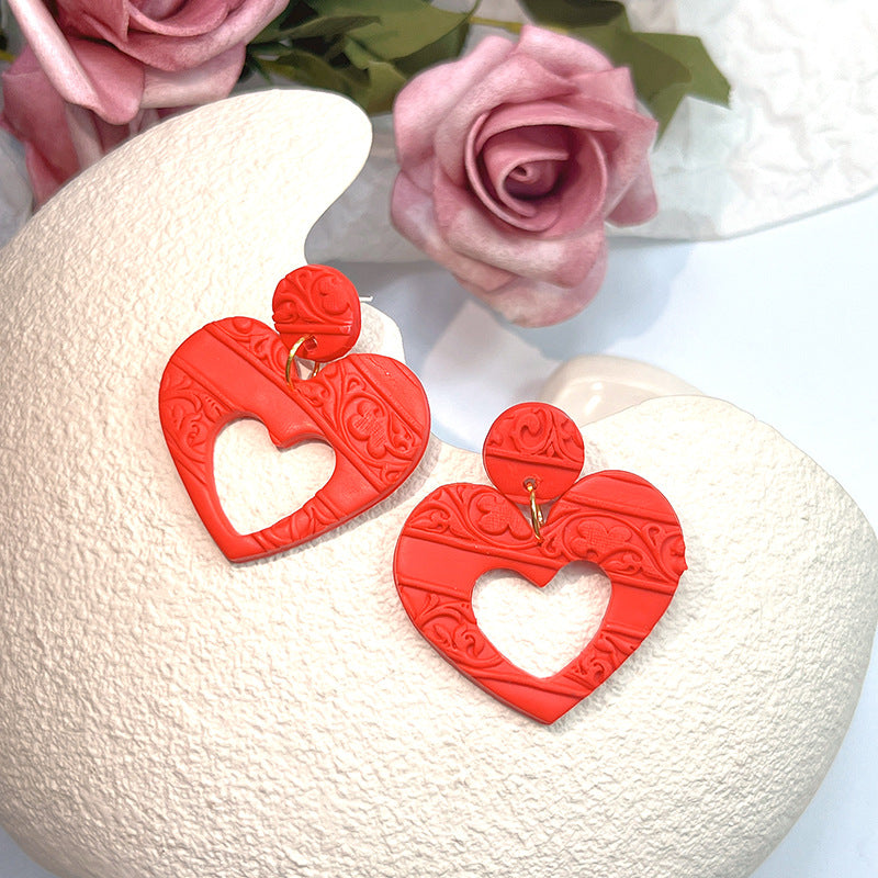 Heart Polymer Clay Earrings E6974