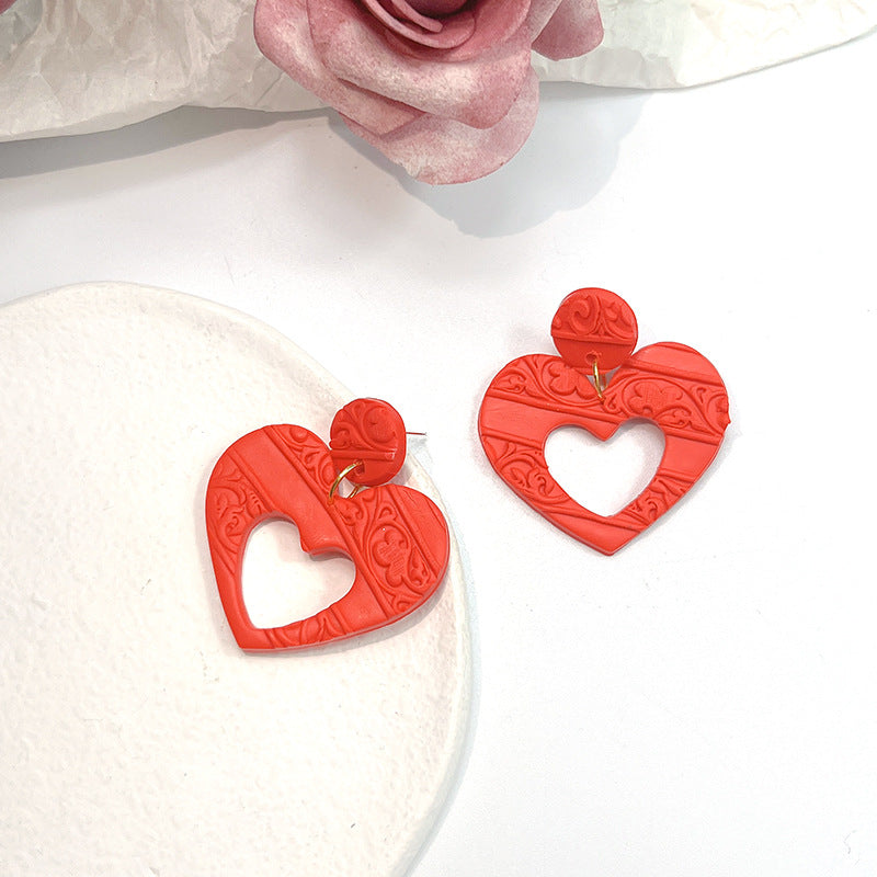 Heart Polymer Clay Earrings E6974