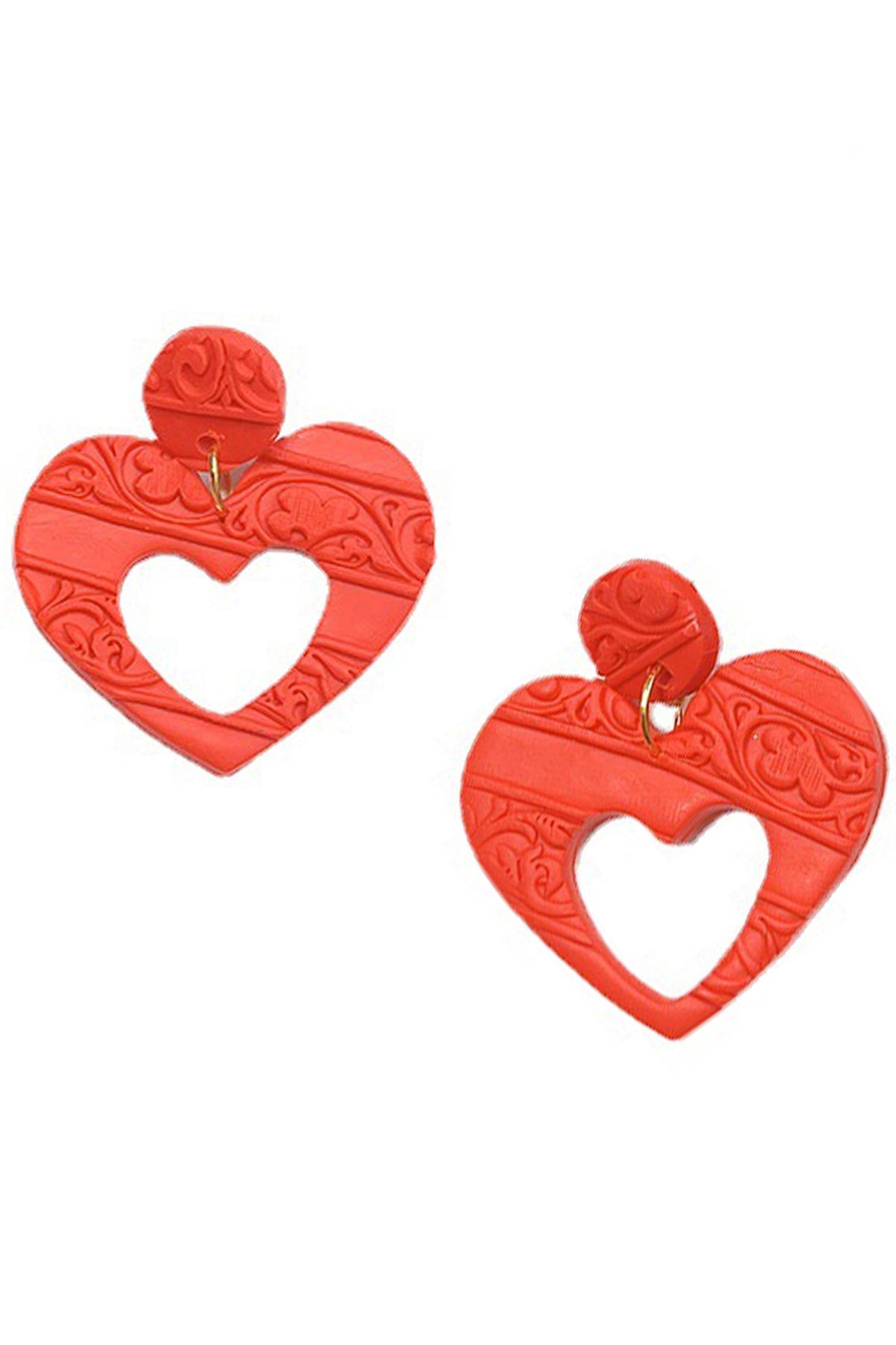 Heart Polymer Clay Earrings E6974