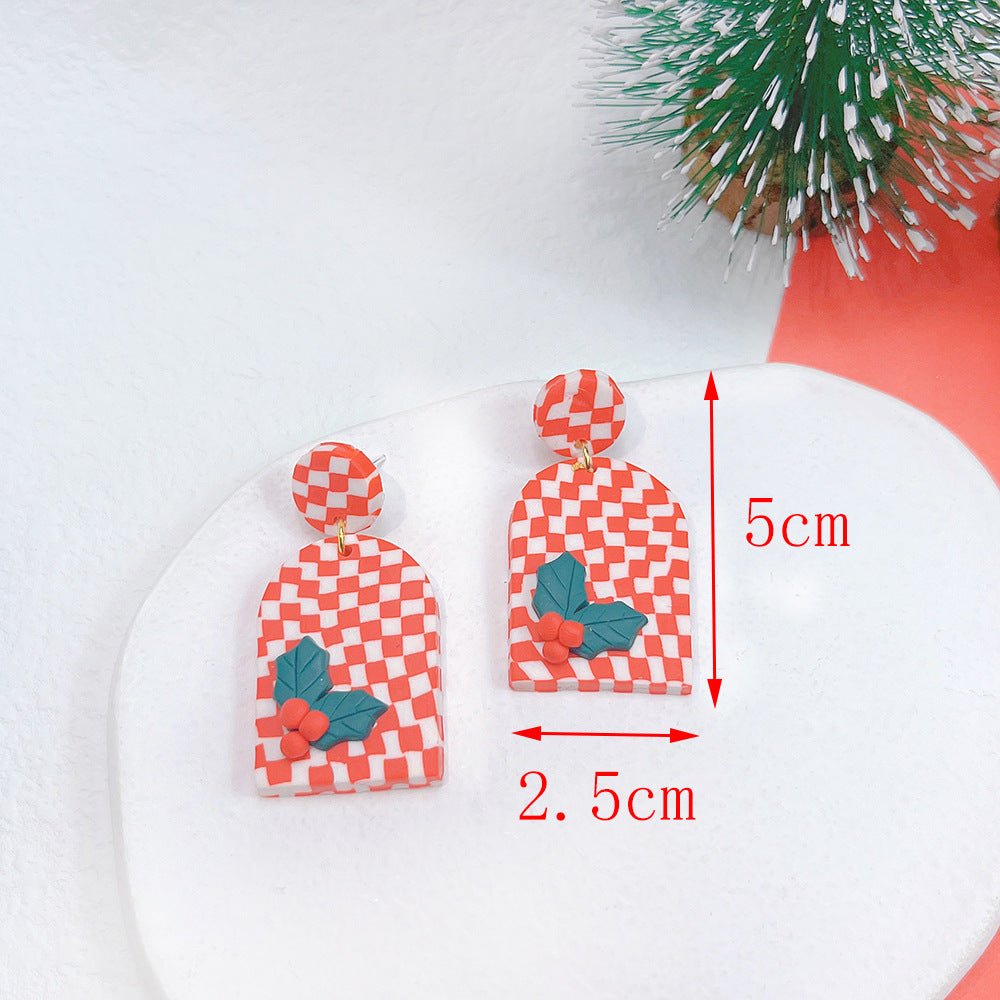 Chessboard Polymer Clay Earrings E6980