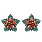 Floral Cubic Zirconia Stud Earrings E7025