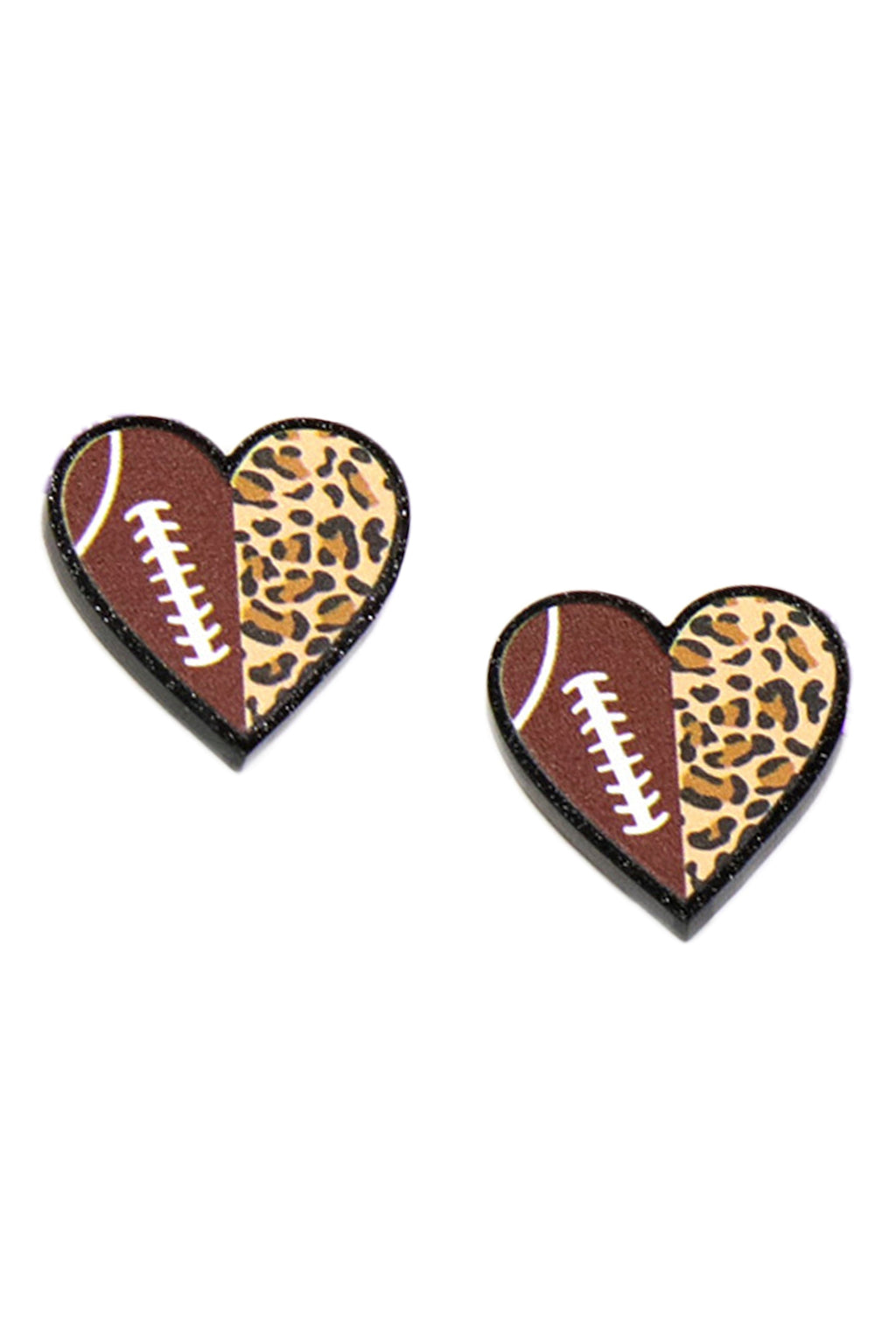 Heart Football Animal Printed Acrylic Earrings E7198