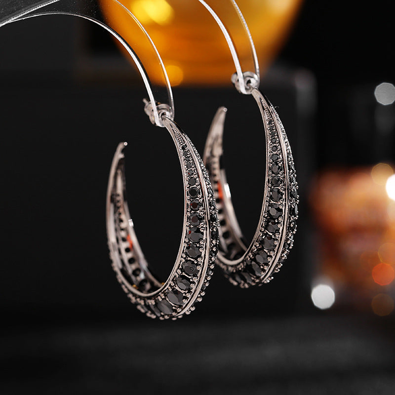Cubic Zirconia Hoop Earrings E7205