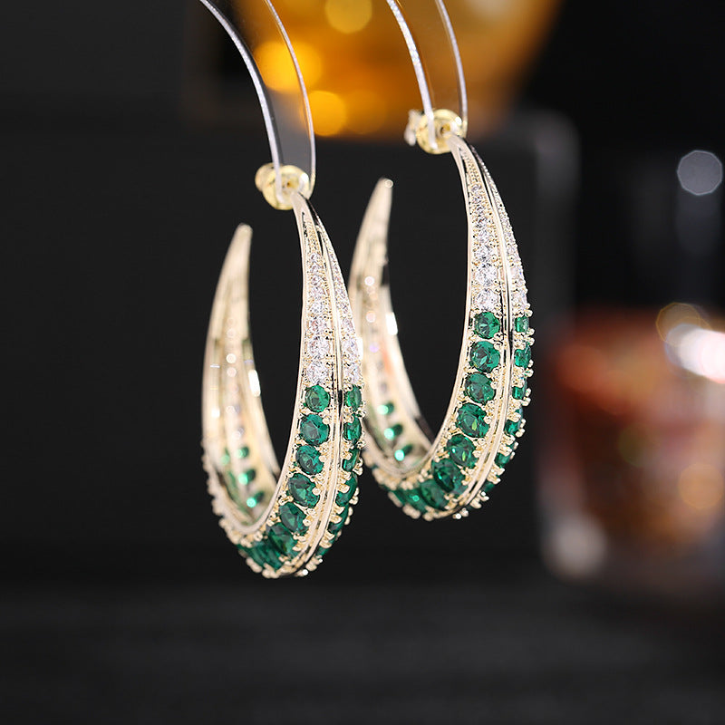 Cubic Zirconia Hoop Earrings E7205