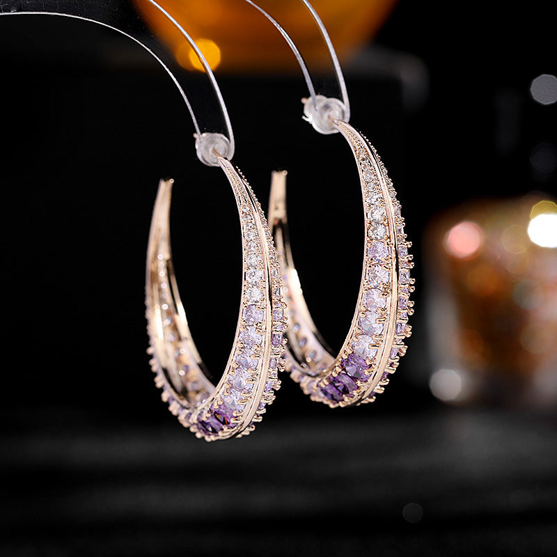 Cubic Zirconia Hoop Earrings E7205