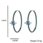 Star Cubic Zirconia Hoop Earrings E7213