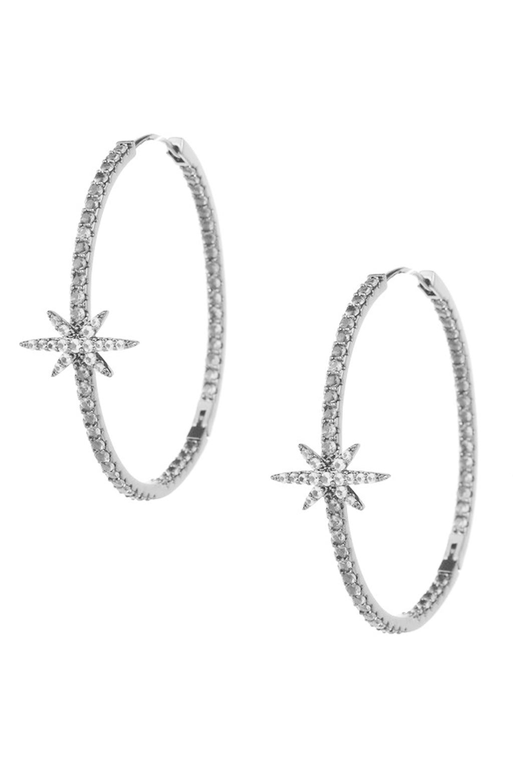 Star Cubic Zirconia Hoop Earrings E7213