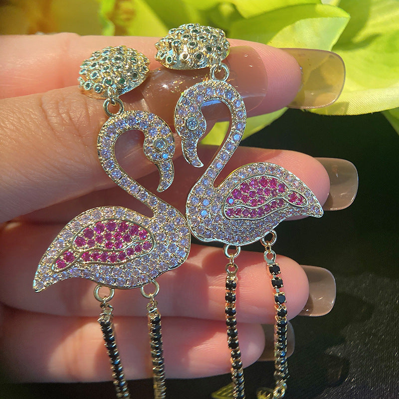 Flamingo Cubic Zirconia Earrings E7218