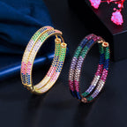 Multicolor Cubic Zirconia Hoop Earrings E7229