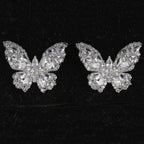 Butterfly Cubic Zirconia Stud Earrings E7234