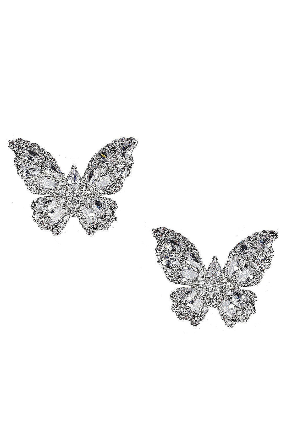 Butterfly Cubic Zirconia Stud Earrings E7234