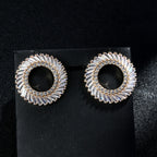 Circle Cubic Zirconia  Earrings E7236