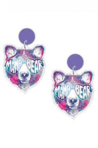 Bear MAMA Acrylic Earrings E7241