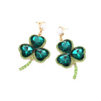 Clover Rhinestone Earrings E7268