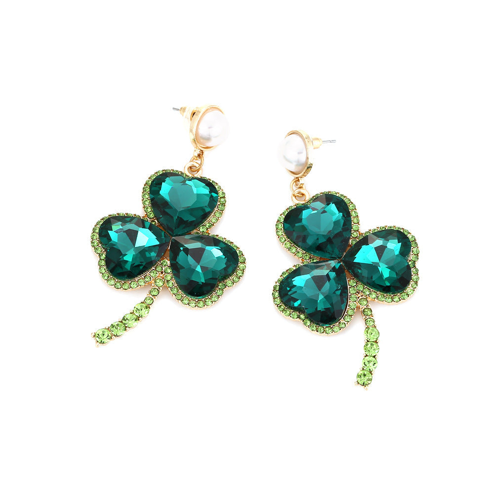 Clover Rhinestone Earrings E7268