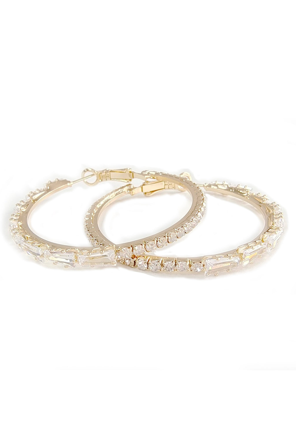 Cubic Zirconia Hoop Earrings E7310