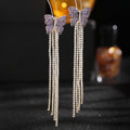Butterfly Cubic Zirconia Tassel Earrings E7326