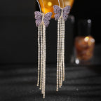 Butterfly Cubic Zirconia Tassel Earrings E7326