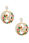 Geometry Circle Cubic Zirconia Earrings E7347