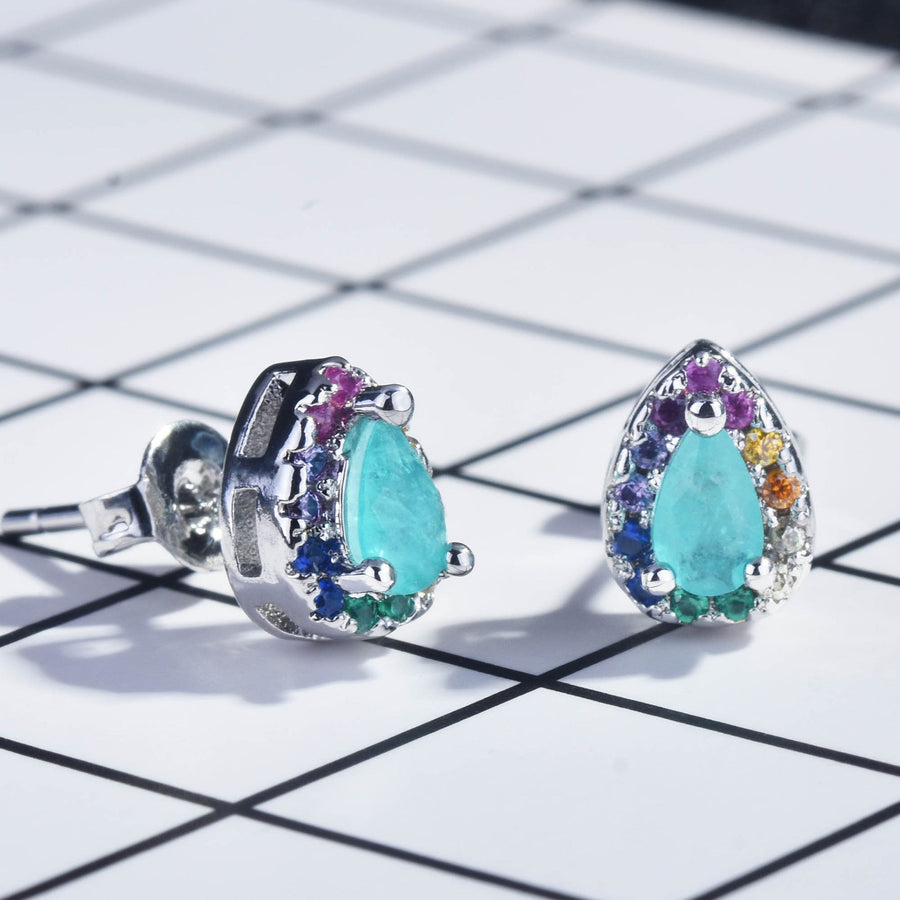 Teardrop Cubic Zirconia Stud Earrings E7364