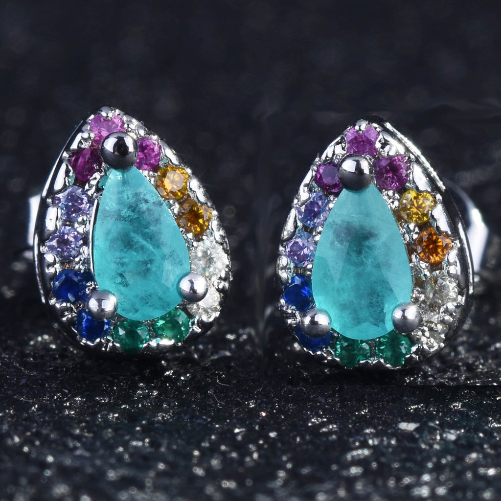 Teardrop Cubic Zirconia Stud Earrings E7364