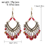 Diamond Shaped Turquoise Tassel Earrings E7405