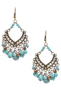 Diamond Shaped Turquoise Tassel Earrings E7405