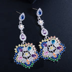 Cubic Zirconia Chain Earrings E7460
