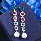 Cubic Zirconia Pearl Earrings E7463