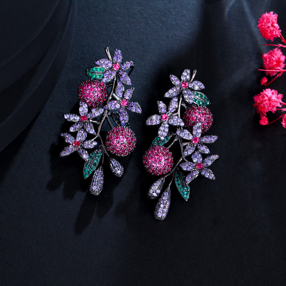 Floral Cubic Zirconia Earrings E7470