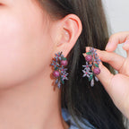 Floral Cubic Zirconia Earrings E7470
