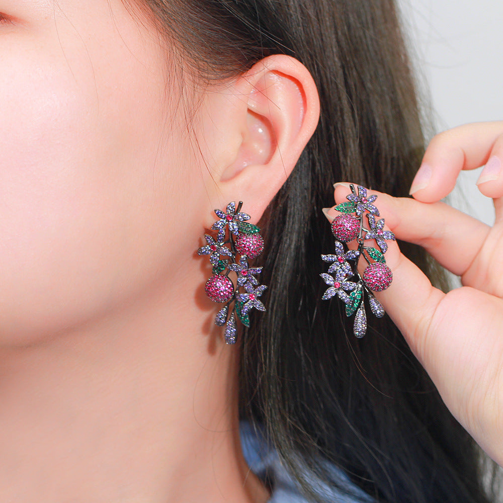 Floral Cubic Zirconia Earrings E7470