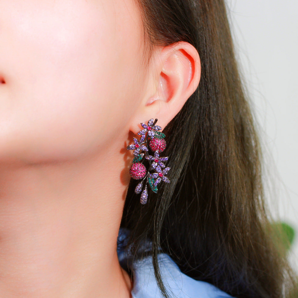 Floral Cubic Zirconia Earrings E7470