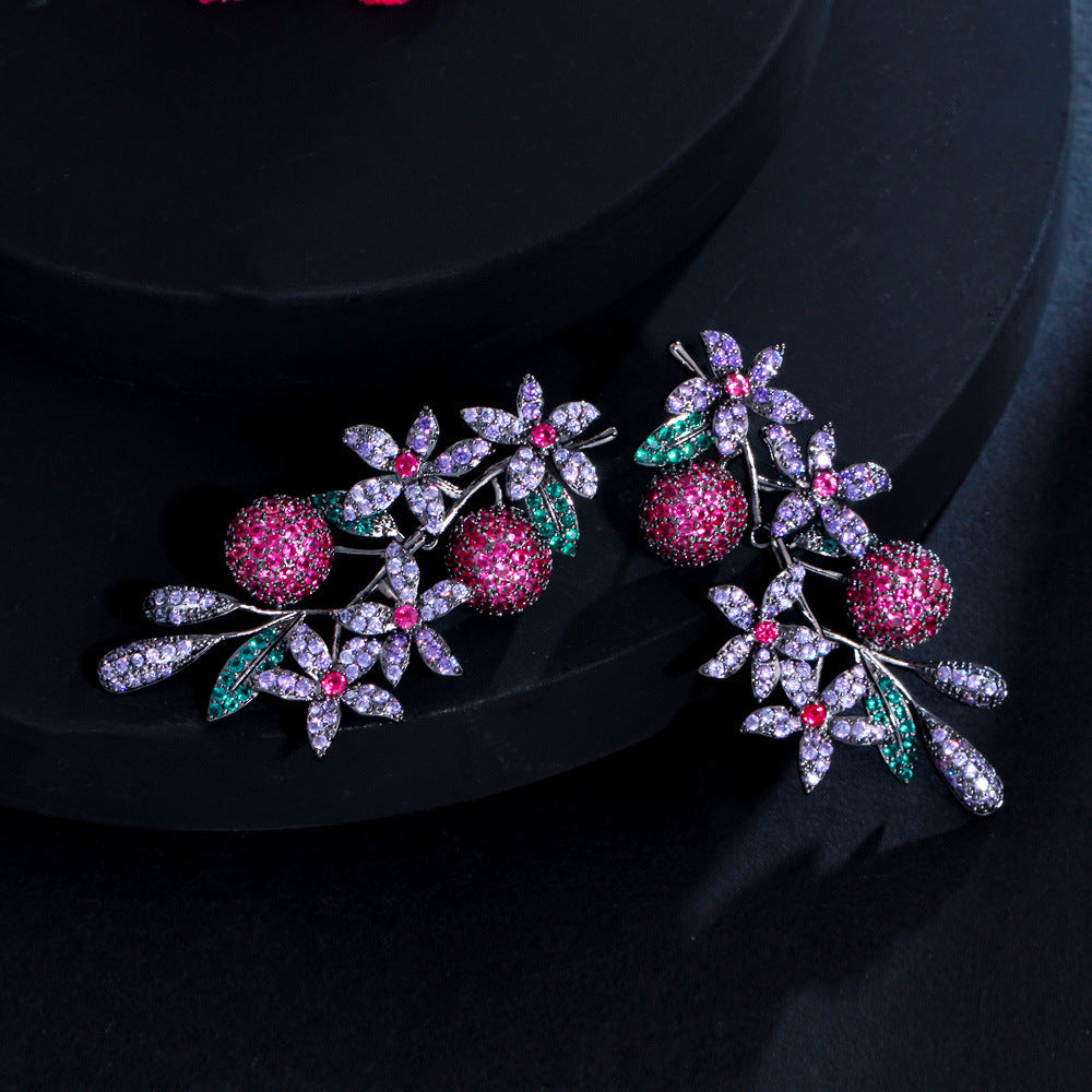 Floral Cubic Zirconia Earrings E7470