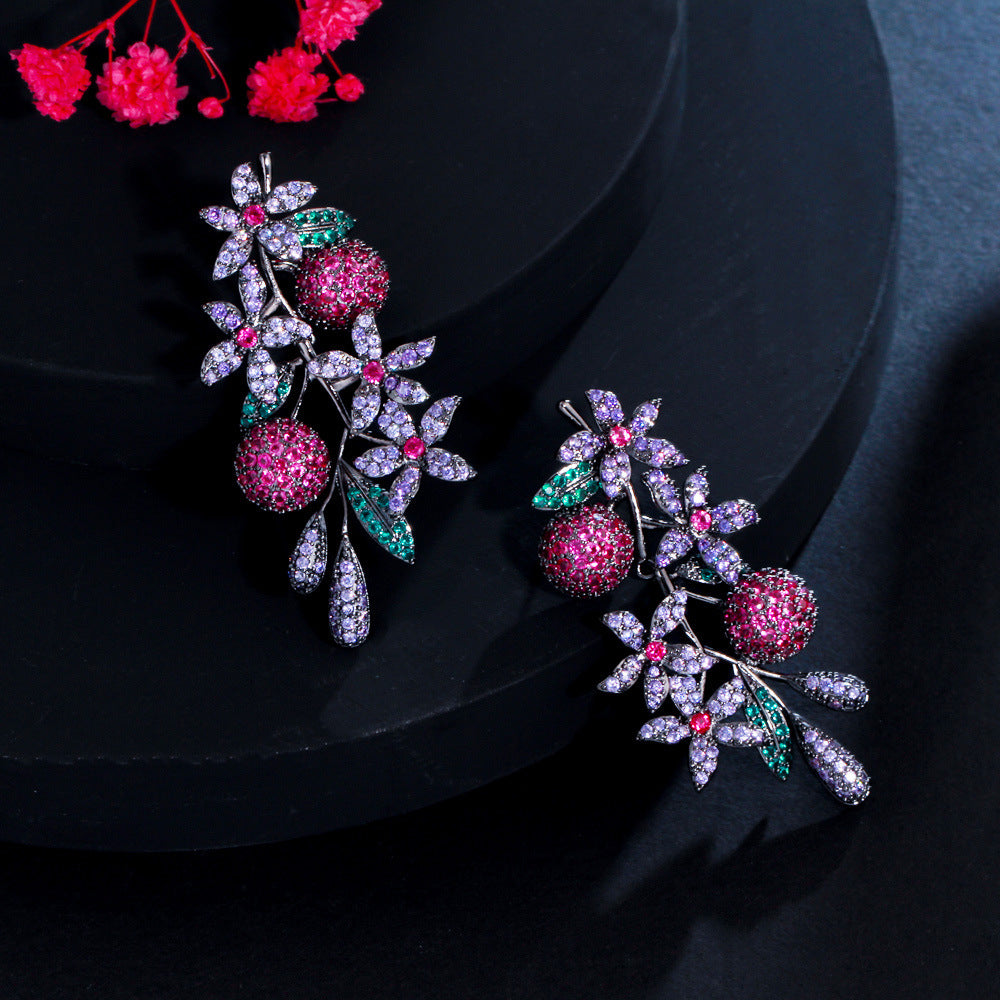 Floral Cubic Zirconia Earrings E7470