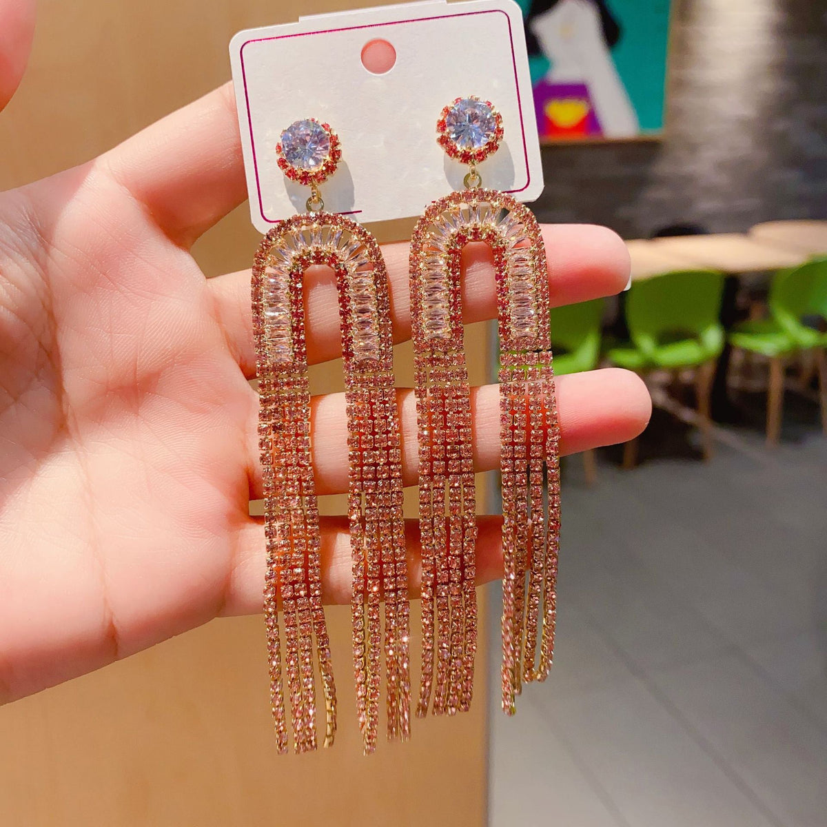 Tassel Cubic Zirconia Earrings E7481