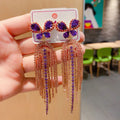 Butterfly Tassel Cubic Zirconia Earrings E7483