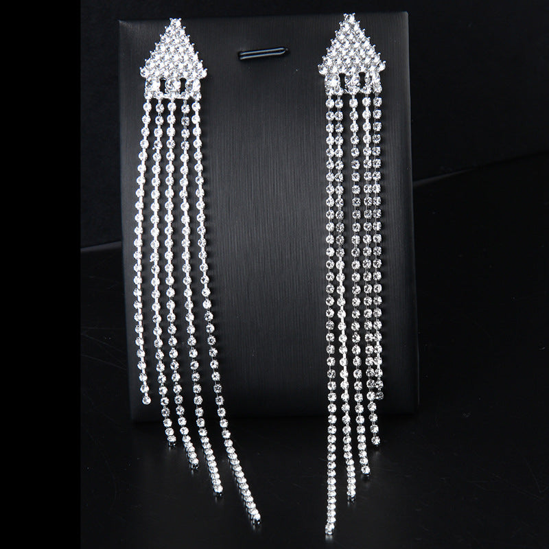 Tassel Rhinestone Earrings E7486