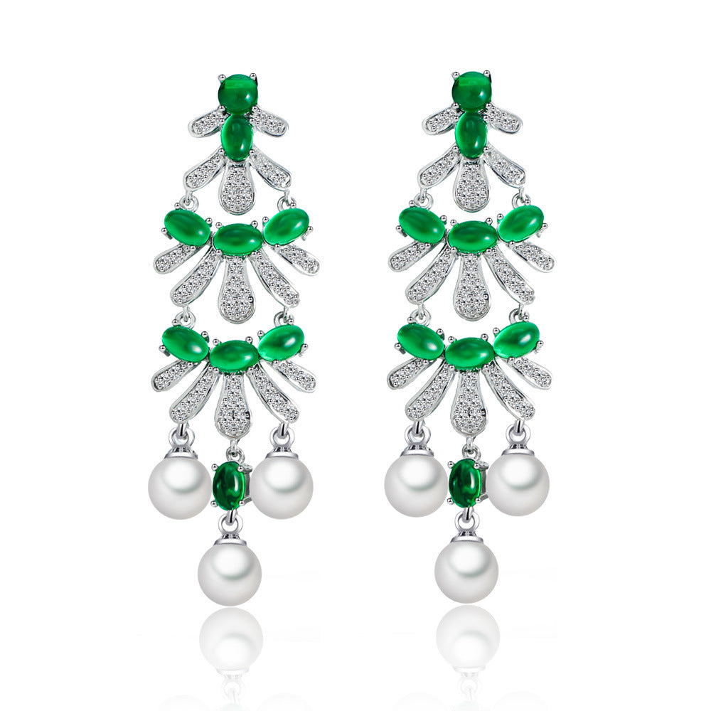 Tassel Cubic Zirconia Earrings E7503