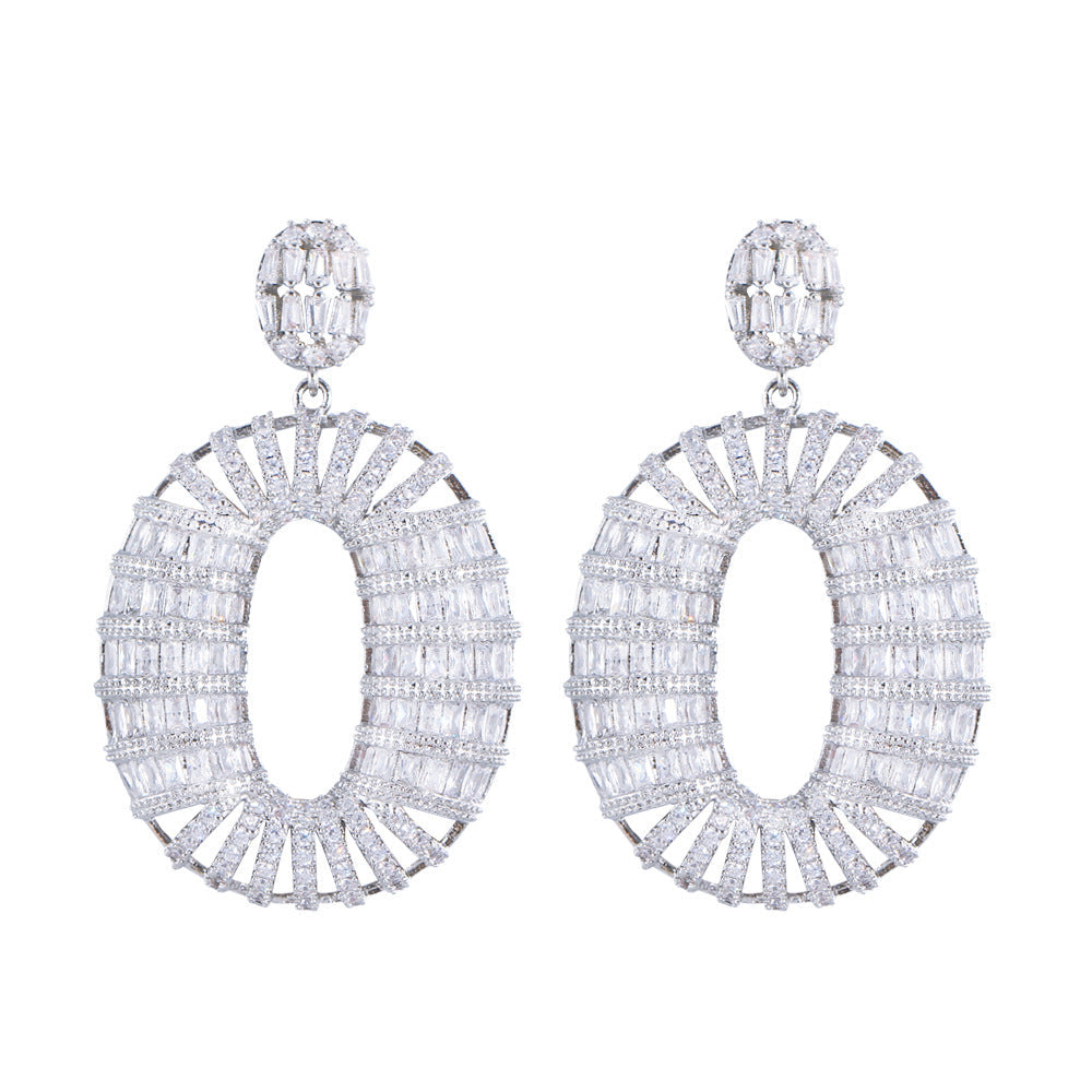 Oval Cubic Zirconia Earrings E7506