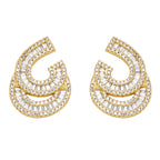 Doublelayer C Cubic Zirconia Earrings E7508
