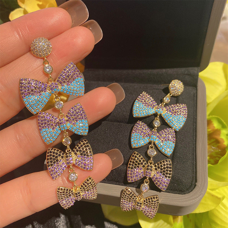 ButterflyTassel Cubic Zirconia Earrings E7522