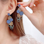 Geometric Circle Cubic Zirconia Earrings E7530
